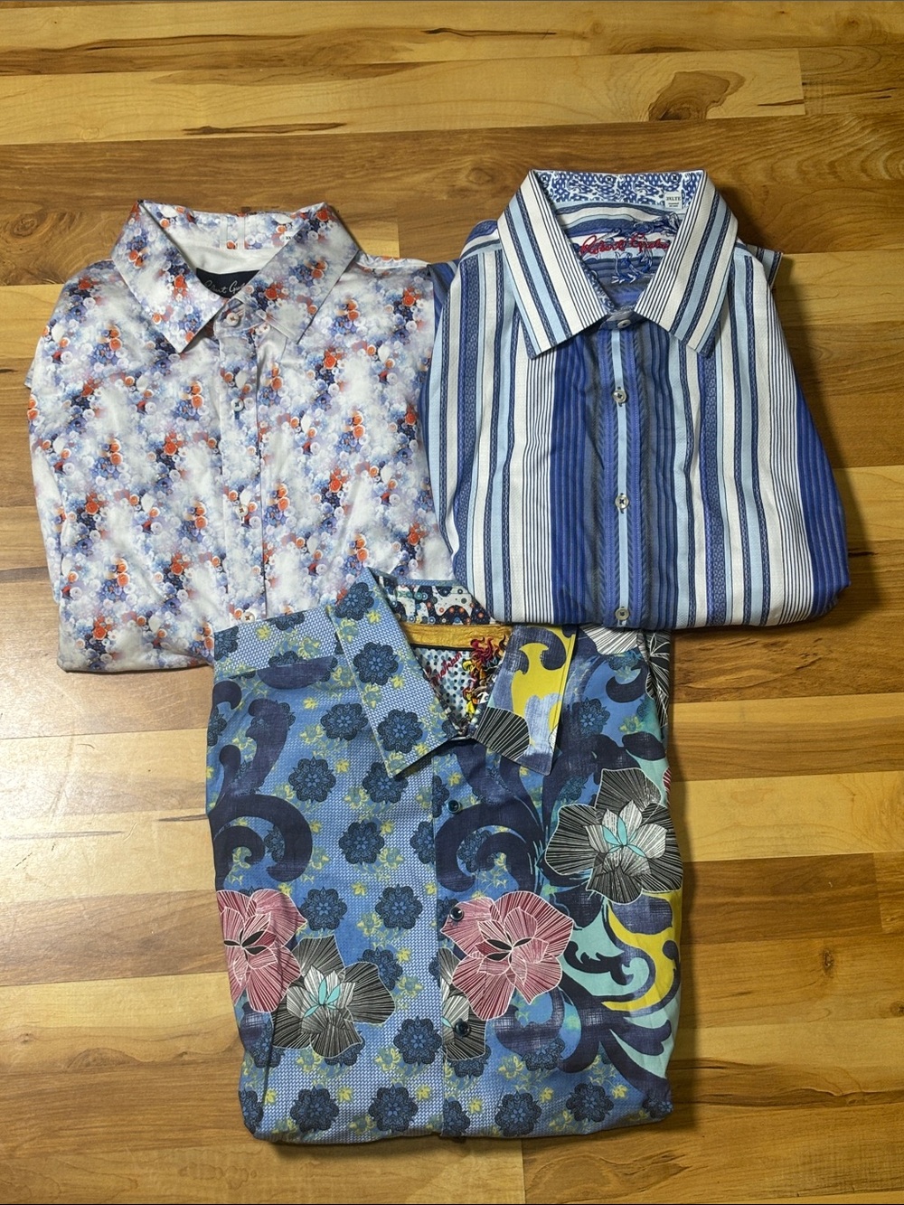 3 Robert Graham Men’s  Button-Down Dress Shirts, Size 3XL
